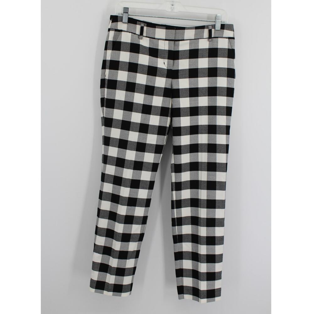 Express Columnist Ankle Low Rise Stretch Pants Buffalo Check Plaid Black Size 6R
